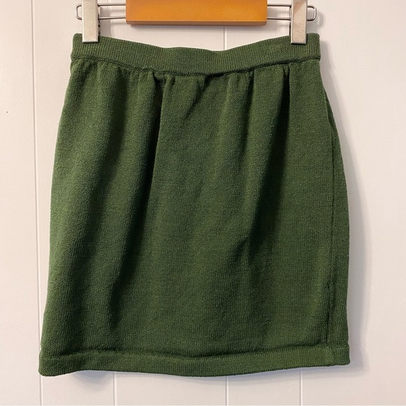 Vintage St John Collection Made in USA Santana Knit Forest Green Skirt Stretch - Picture 3 of 9